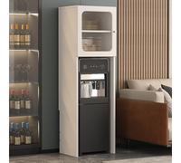Supporto per dispenser d'acqua con armadietto, organizer a 2 livelli, scaffale per bar caffè, mensola da cucina per ufficio, supporto per microonde, design compatto