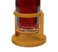 Supporto Per Dispenser Di Whisky E Vino A Mani Libere - Espositore Per Liquori Girevole A 180° Per Signori | Portabottiglie Dee Whisky In Legno Rotante Liscio | Supporto Al Distributore