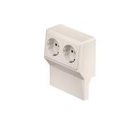 SUPPORTO PER DISPOSITIVI CON DOPPIA PRESA DI CORRENTE OBO BETTERMANN SL2GT5070 cws con SCHUKO, colore crema, 111x138x52 mm