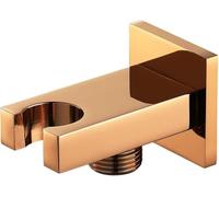 Supporto per doccetta, in ottone, con attacco per tubo flessibile G1/2", design quadrato per doccetta