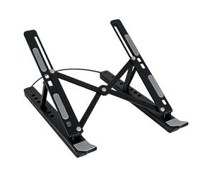 Supporto per docking station per computer portatile, pieghevole in lega di alluminio, raffreddamento USB, organizer da scrivania illuminato RGB, supporto angolare regolabile | Efficienza della