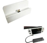 Supporto per docking station Retroid Pocket 5 con 90 gradi di tipo C per l'accesso per una configurazione organizzata, staffa di supporto leggera per console di gioco, design portatile, grigio (bianco