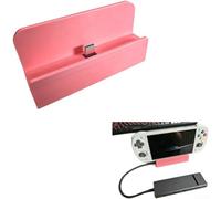 Supporto per docking station Retroid Pocket 5 con tipo C a 90 gradi per l'accesso per una configurazione organizzata, staffa di supporto leggera per console di gioco, design portatile, grigio (rosa)