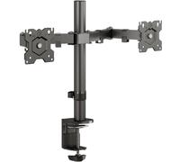 ONKRON Braccio doppio monitor 13"-32", Supporto schermo PC Carico totale 16 kg, Supporto monitor scrivania VESA 75x75-100x100 mm, Porta schermo PC da scrivania Inclinabile e Girevole, Nero D221E-B
