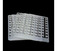 Supporto per esche boilie, per pesca alla carpa, per pellet e carne, design a forma di V, in plastica bianca, riutilizzabile, accessorio per attrezzatura terminale da 48 pezzi per scheda, confezione
