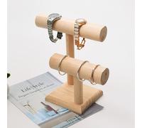 Supporto Per Espositore Per Braccialetti Per Orologi Con Barra A T In Legno A 2