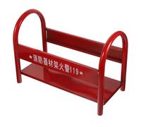 Supporto per Estintore a Polvere 2-4kg in Ferro, Base Spessa | Capacità per Due Unità, Struttura a Rack, Colore Rosso, Fissaggio Stabile, Uso Continuativo