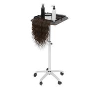 Supporto per extension per capelli, carrello per parrucchieri, per trecce, denti a doppia faccia, supporto per parrucchieri con rotella di scorrimento, vassoio rimovibile per strumenti per extension