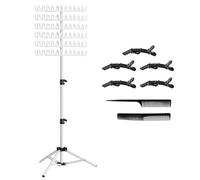 Supporto per extension per capelli regolabile in altezza con 144 mollette, regolabile in altezza, con accessori per intrecciare i capelli