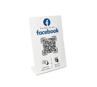 Supporto per Facebook con codice QR e NFC (16,5 x 10,5 cm) - Inglese