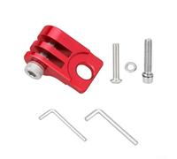 Supporto per faro in lega di alluminio per attacco manubrio bici pieghevole Brompton, staffa per lampada da bicicletta con viti e chiave esagonale, design anti-interferenza, colore nero (rosso)