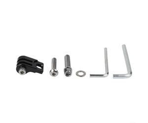 Supporto per faro in lega di alluminio per attacco manubrio bici pieghevole Brompton, staffa per lampada da bicicletta con viti e chiave esagonale, design anti-interferenza, colore nero (nero)