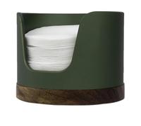 Supporto per filtro da caffè realizzato in organizer per filtri in carta di legno con coperchio in stile retrò, protetto dalla polvere | Dispenser di filtri rotondi nel design della casa della