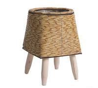 Supporto per fiori da interno in rattan, staffa triangolare per vasi da fiori da scrivania, per piccoli appartamenti, uffici, decorazioni per la casa (giallo C)
