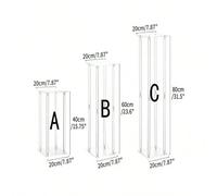 Supporto per fiori da matrimonio con vaso in acrilico e rivestimento acrilico, pilastro geometrico, centrotavola decorativo a forma di T, supporto da tavolo per esposizione floreale, decorazione per e