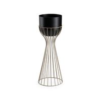 Supporto per fiori da terra con copertura nera, 56 cm, color tortora