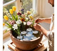 Supporto per fiori galleggianti idroponici - 10 pezzi trasparente ciotola stelo supporto | espositore stelo trasparente strumento organizer per ciotole, vasi, acquari fai da te decorazione della casa