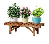 Supporto per Fiori in Legno Massello Panca per Balcone Supporto per Piante Grasse Mensola per Vasi da Fiori A Pavimento Monostrato (Color : Brown, Size : 65x25x19cm)