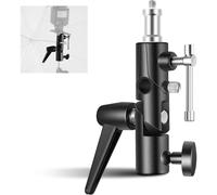 Supporto per flash da fotocamera con attacco a H e supporto per softbox a ombrello, adattatore per stativo in metallo regolabile e girevole a 180