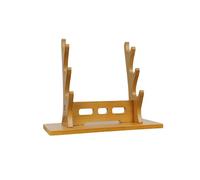 Supporto per flauto in legno a 3 livelli, espositore per spada e flauto, supporto da scrivania in legno, supporto multi livello per raccogliere flauti e foderi, supporto multifunzione per flauto da