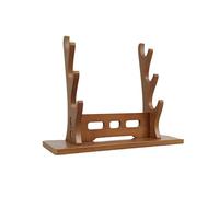 Supporto per flauto in legno a 3 livelli, espositore per spada e flauto, supporto da scrivania in legno, supporto multi livello per raccogliere flauti e foderi, supporto multifunzione per flauto da