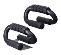 Supporto per flessioni in acciaio resistente con design ergonomico a S e maniglie assorbenti per il sudore, colore nero (2 pezzi)