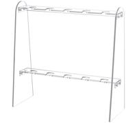 Supporto per flute da champagne in acrilico, elegante design trasparente, espositore da tavolo a 2 livelli, rimovibile, salvaspazio, per dieci bicchieri, decorazione per feste