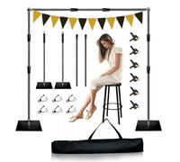 Supporto per fondale, 2,4 x 3 m, sistema di supporto per studio fotografico, supporto regolabile per feste, fotografie, cabina fotografica, schermo proiettore, schermo di film, ritratti, streaming