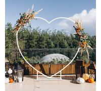 Supporto per fondale con arco per palloncini da sposa in metallo a forma di cuore