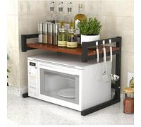Supporto per forno a microonde a 2 livelli con robusto ripiano da cucina, salvaspazio per elettrodomestici, pentole e altro ancora, facile da montare, design moderno per l'organizzazione della cucina