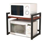 Supporto per forno a microonde a 2 livelli, robusto organizer da cucina per elettrodomestici, pentole e altro ancora, design salvaspazio, facile da montare, soluzione moderna per riporre oggetti da