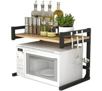 Supporto per forno a microonde a 2 livelli, robusto ripiano da cucina per elettrodomestici, pentole e altro ancora, facile da montare, design moderno per organizzare la cucina