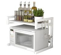 Supporto per forno a microonde con robusto ripiano a 2 ripiani da cucina per risparmiare spazio, resistente supporto per microonde per piano di lavoro della cucina