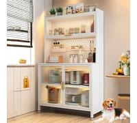 Supporto per forno a microonde e scaffale da cucina con armadio a 5 strati stazione bar caffè grande capacità per cucina e sala da pranzo & design elegante