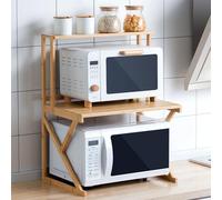 Supporto per forno a microonde, organizer da cucina in legno, mensola salvaspazio per microonde ed elettrodomestici da cucina, design durevole con grande capacità, ideale per uso domestico e in cucina