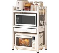 Supporto per forno a microonde, per piano di lavoro della cucina, con cassetto per pentole, padelle, cuociriso, N (dimensioni: terzo strato, colore: bianco)