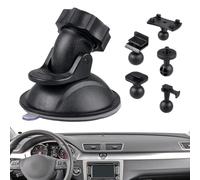 Supporto per fotocamera da auto - Supporto per videocamera da cruscotto con 5 adattatori | Supporto di aspirazione regolabile a 360 gradi multifunzione per cruscotto auto per registrazione