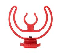 Supporto per fotocamera Hot Shoe Shock con staffa Rycote Lyre per Rode VideoMicro microfono morsetto adattatore nero rosso