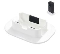 Supporto per fotocamera in silicone compatibile con Insta360 X6, supporto | Morbido silicone, 8,10 x 5,69 x 2 cm, nero/bianco, porta di ricarica aperta e porta batteria, base antiribaltamento allargata