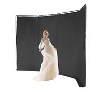 Supporto per fotografia, backdrop da terra, con panno nero e borsa per il trasporto, per tutorial e video dal vivo, giochi in streaming, 4 x 2,4 m