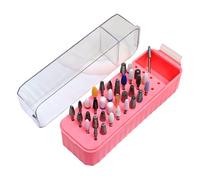 Supporto per fresa per unghie, 40 fori, con custodia per display antipolvere, con finestrella per riporre in modo sicuro le testine di lucidatura e la rimozione della vernice in gel per manicure