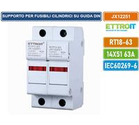 SUPPORTO PER FUSIBILI CILINDRICI BASE RT18-63 2P GUIDA DIN 14 X 51MM DC 1500V