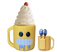 Supporto Per G-elato, Ciotola Per G-elato Con Faccia Sorridente E Manico Antigelo, Stampa 3D Per La Conservazione Di Dessert Riutilizzabili Con Due Cucchiai, Per Le Giornate Calde All'aperto, Picnic