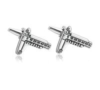 Supporto per gemelli da uomo, gemelli e borchie da uomo, righello in acciaio inox argento per camicie da smoking business 1,9 x 1,6 cm