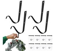 Supporto Per Ghirlanda Per Cornice Della Porta | 4 Pezzi Ganci Metallici Resistenti Senza Trapano | Portacalze per Cornice Esterna della Porta | per Decorazioni Natalizie Feste Fattoria Camera da