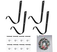 Supporto Per Ghirlanda Per Cornice Della Porta | 4 Pezzi Ganci Metallici Resistenti Senza Trapano - Portacalze per Cornice Esterna della Porta | Per Ornamenti Calze Decorazioni Festa All'Aperto