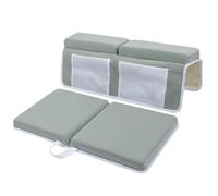 Supporto per ginocchia e gomiti per vasca da bagno - Cuscino imbottito per il bagno del bambino confortevole | Set da 2 pezzi con 4 tasche portaoggetti antiscivolo per vasca da bagno, ideale per la