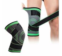 Supporto per Ginocchio Ginocchiera Elastica Sportiva Tutore Fascia Ginocchio da Uomo e Donna 1 pezzo per corsa, menisco, artrosi, tendinite, legamenti, rotuleo (Nero/Verde) taglia unica