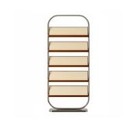 Supporto per giornali Scaffale multistrato per riviste, piccolo scaffale per lettura da pavimento per giornali, espositore in legno massello, libreria in acciaio inox