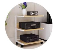 Supporto per Giradischi HiFi Supporto per Giradischi a 3 Ripiani in Legno Rack Audio Multifunzionale con Ripiani per Supporti a rulli (Colore: Bianco, Dimensioni: 50 * 40 * 75 cm (3 Livelli)